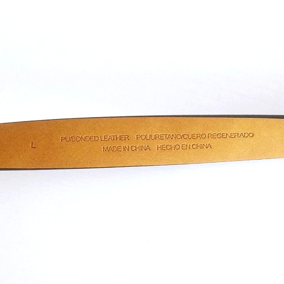 PU Bonded Leather Brown Bohemian Women's Belt Size L In Excellent Condition - Picture 4 of 4